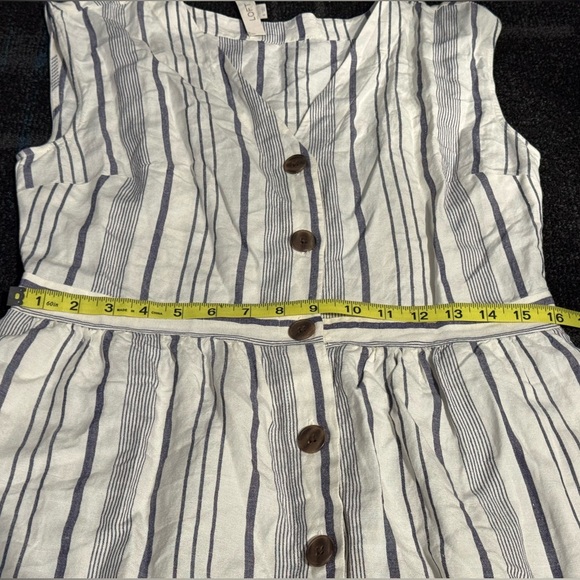 NWT LOFT Navy and White Striped Linen Dress Womens Size 8 - Picture 6 of 10
